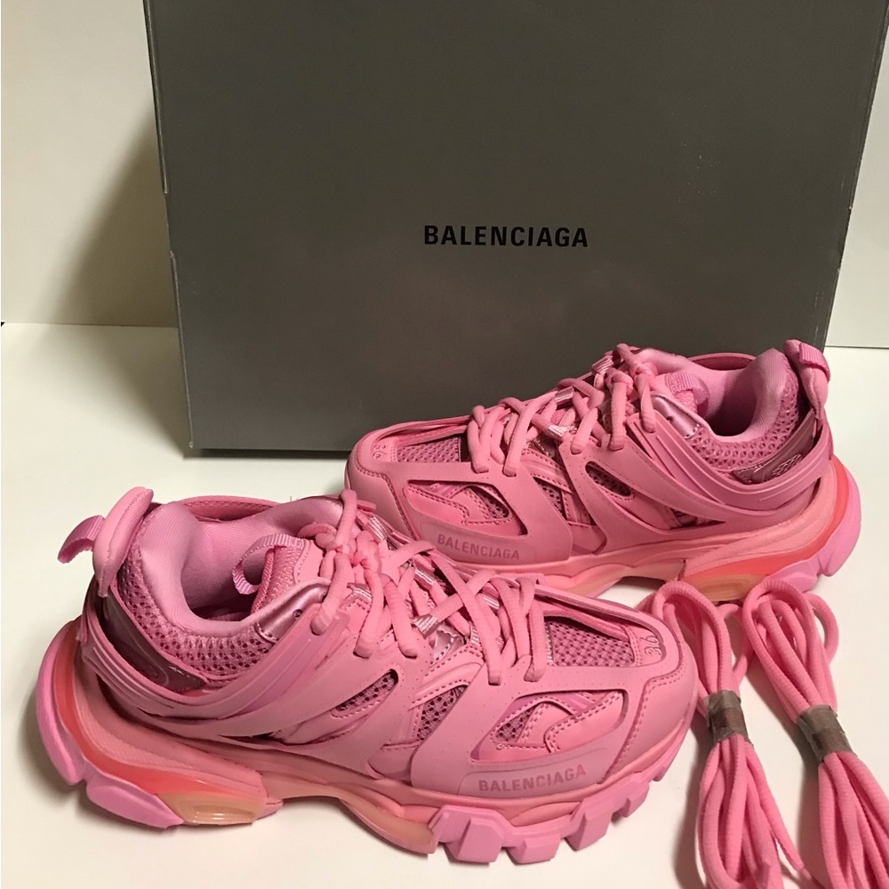 Balenciaga Track Trainers Pink Women Size 6 BST VNDS
